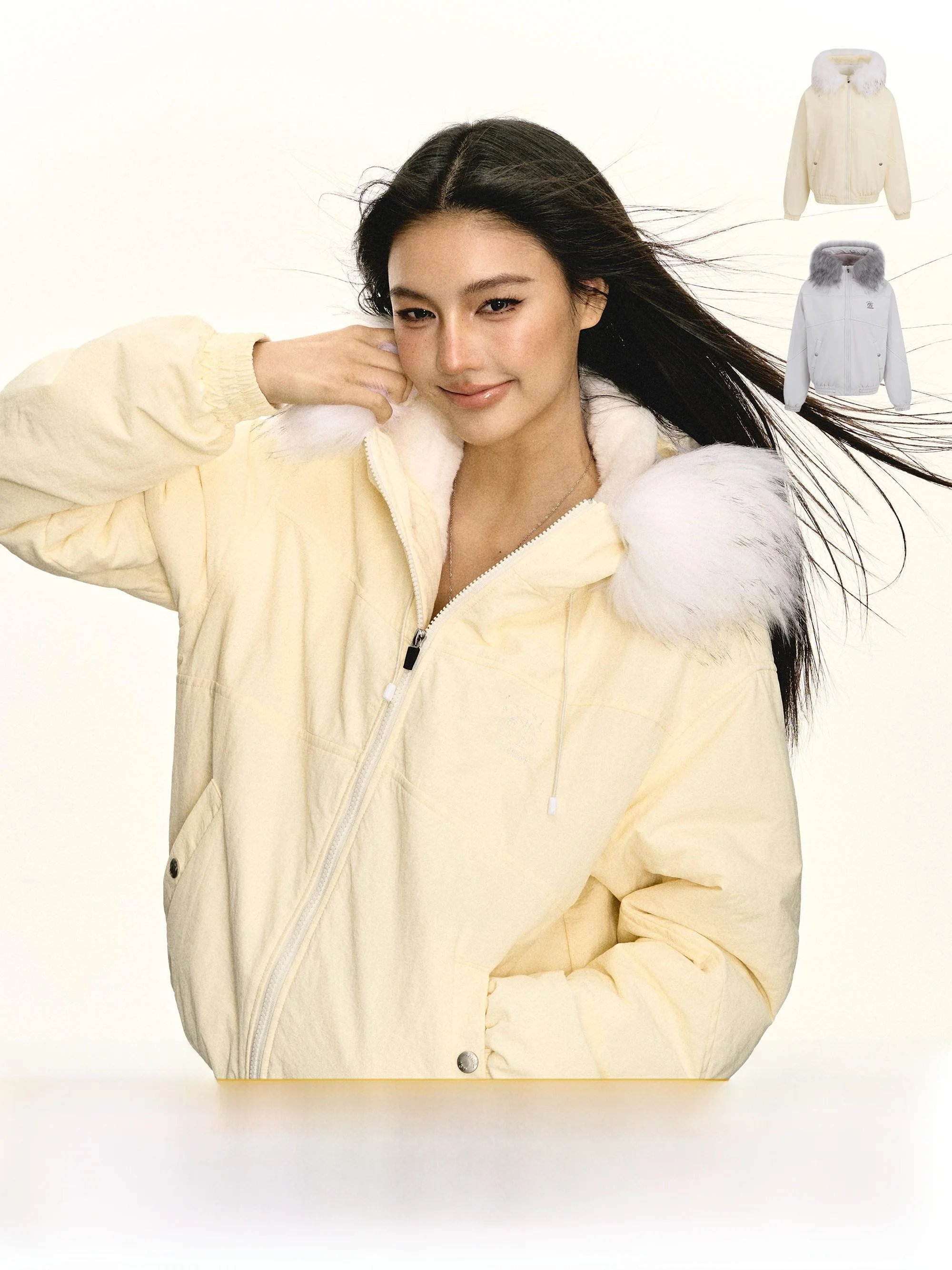 Ariseism American Retro Detachable Fur Collar Women's Cotton Jaet Loose Autumn Winter New Sle Streetwear Faion Coat