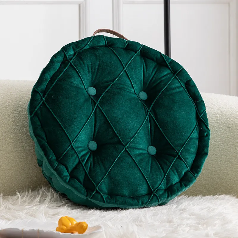 

Nordic Velvet Floor Cushion for Sitting Adults Sofa Couch Bench Round Pillow Thick Tatami Meditation Futon Indoor Outdoor Handle