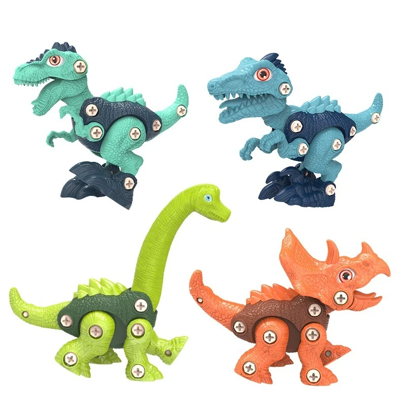 Jurassic Dinosaur Series DIY Screw Combination Tyrannosaurus Rex Triceratops Children Parent Child Interactive Blocks Toy Gift