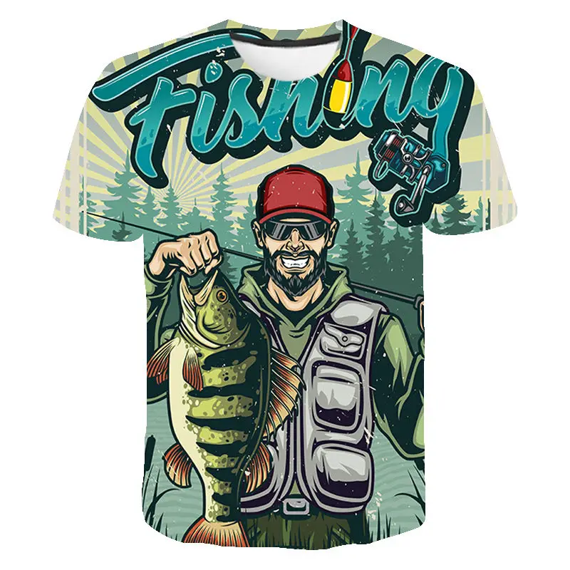 Carp fishing Pattern 3D Printed Summer New Streetwear Fashion T-shirt Boy Girl Kids Casual Short Sleeve Men Women Cool Tops