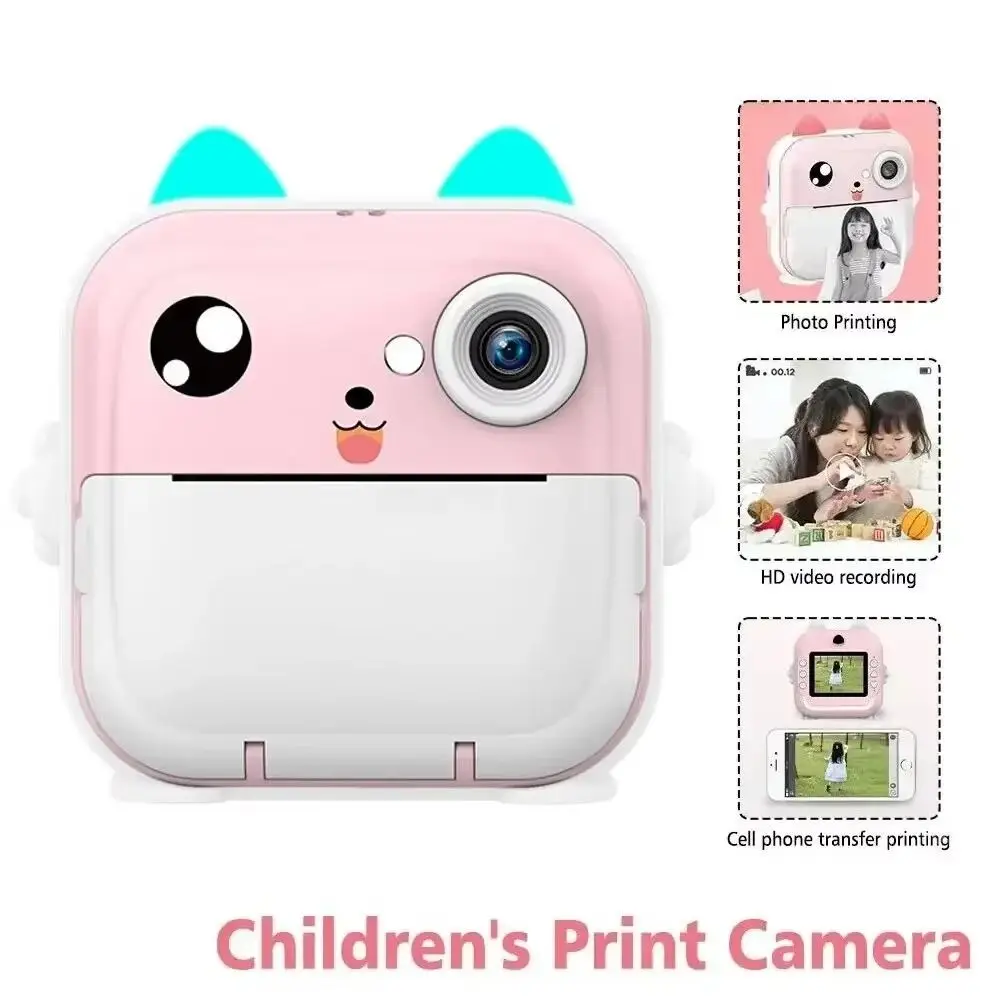 Scheda di memoria 32G Giocattoli per fotocamera digitale 1080P Stampa istantanea Giocattoli per fotografia all'aperto Connessione APP Schermo HD Giocattolo per fotocamera per bambini