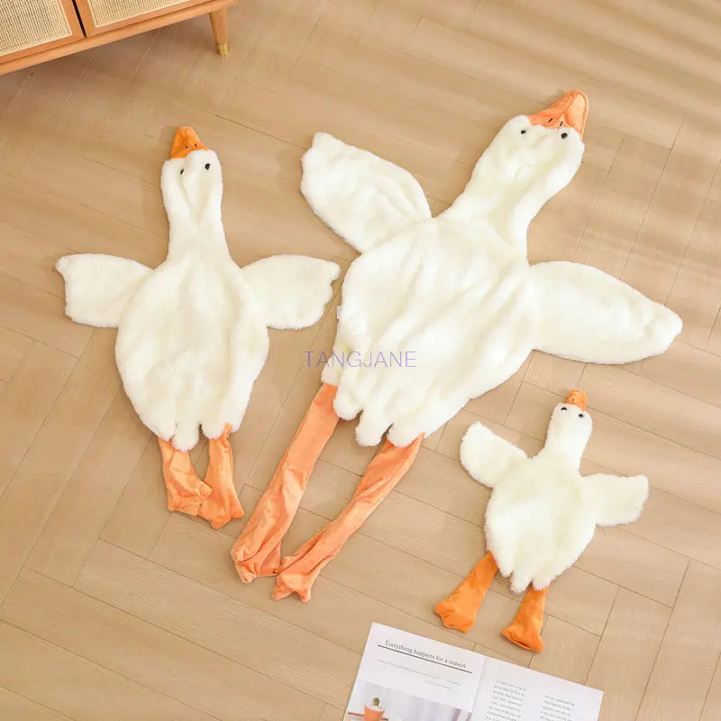 50-190cm New White Duck Skin Plush Toys Fluffy Sleep Pillow Unstuffed Swan Skins Goose Shell Soft Dolls No Filling DIY Cover