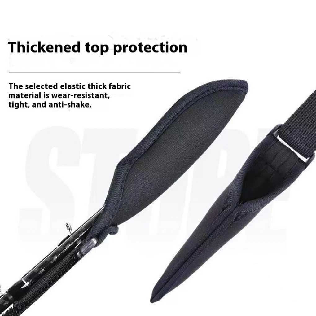 5 قطعة قصبة الصيد السوداء يغطي حزام مع حزام قابل للتعديل ل تطور الصيد الصيد رود الجوارب حمالة 58 سنتيمتر-123 سنتيمتر #4