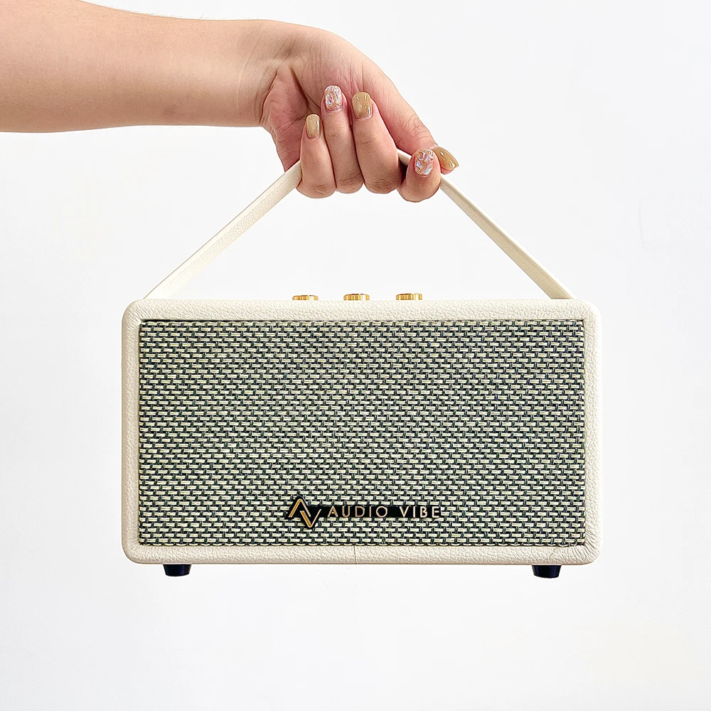 Promo Panas 2024 Speaker Kayu Retro BT5.0V Nirkabel Radio FM Kartu TF Speakerphone 2.5 inci Bass Dapat Diatur 40W