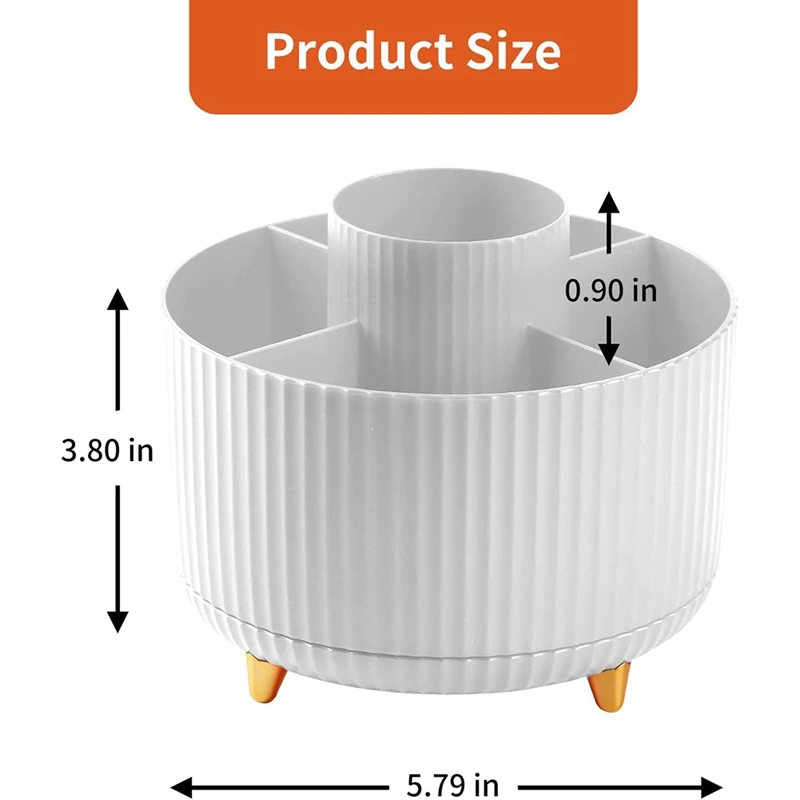 5 slot 360 ° Organizzatori rotanti di grado per scrivania, simpatico vaso per matite per ufficio, scuola, casa, rifornimento artistico