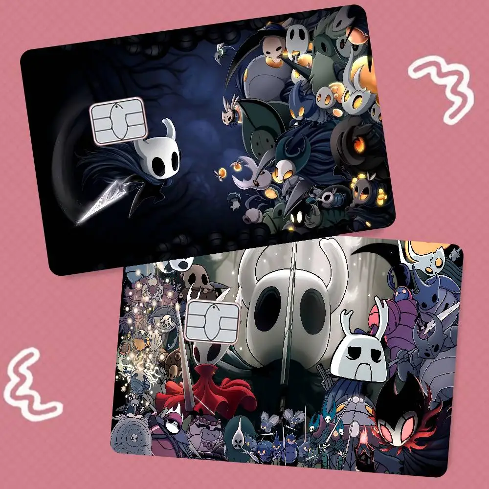 غطاء جلدي لفيلم H-Hollow Knight Anime لبطاقة الائتمان وبطاقة الخصم البنك الأمامية