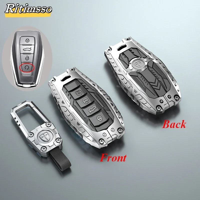 Metal Car Remote Key Cover Case Shell Fob For Geely Atlas Boyue NL3 Coolray 2024 X6 X7 EX7 Emgrand Kulrey GT GC9 Keychain Holder