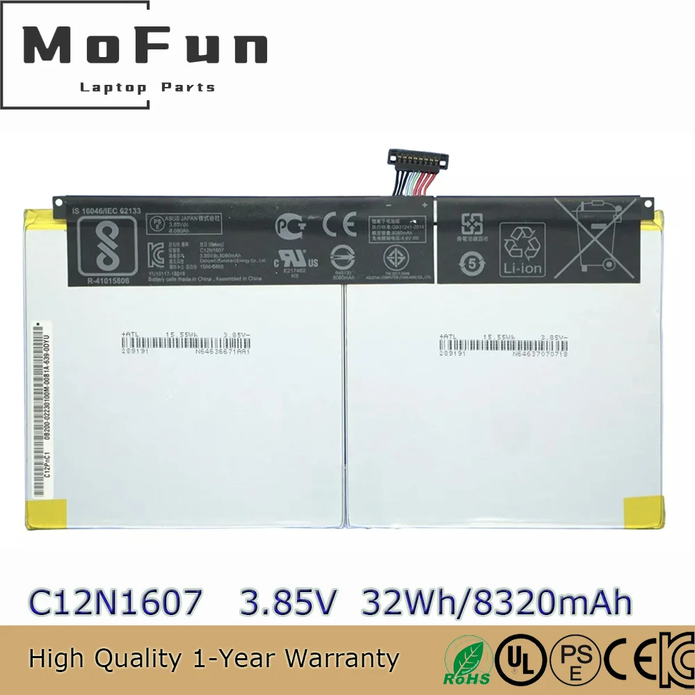 

Оригинальный аккумулятор 32WH C12N1607 для планшета Asus Transformer MINI T102H T102HA GR012T GR019T GR022T GR043T 0B20002230100
