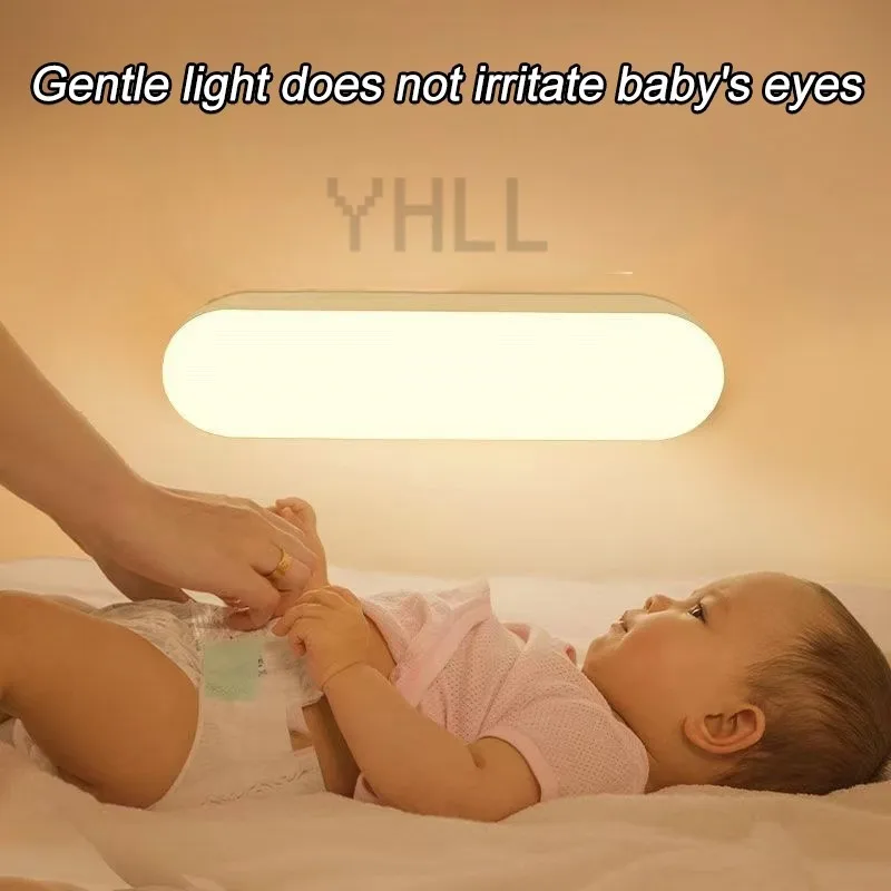 أضواء ليلية لاسلكية LED محس حركة مصباح USB قابلة للشحن المغناطيسي لخزانة غرفة خزانة المطبخ الممر أنبوب كاشف لمبة