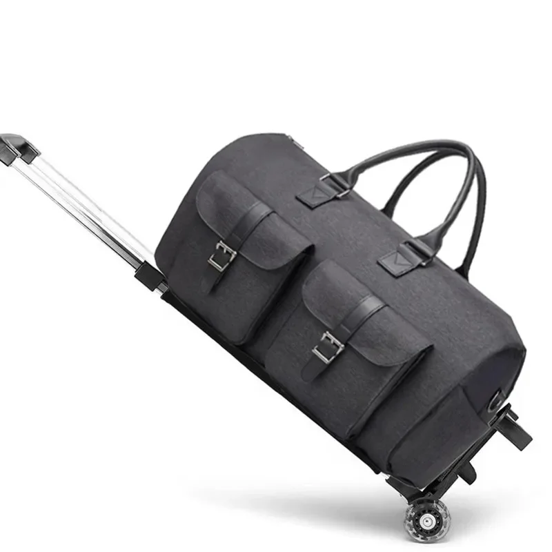 

Foldable Suit Bag, Garment Travel Bag with Wheels Waterproof Large Capacity Multifunctional Business Trolley Box, Luxury Weekend