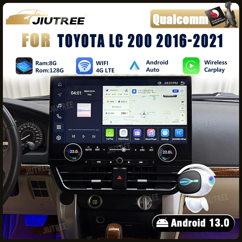 19.8 Android 13 Car Radio For Toyota Land Cruiser LC200 2016-2021 Carplay Car GPS Navigation Multimedia Player Head Unit Media