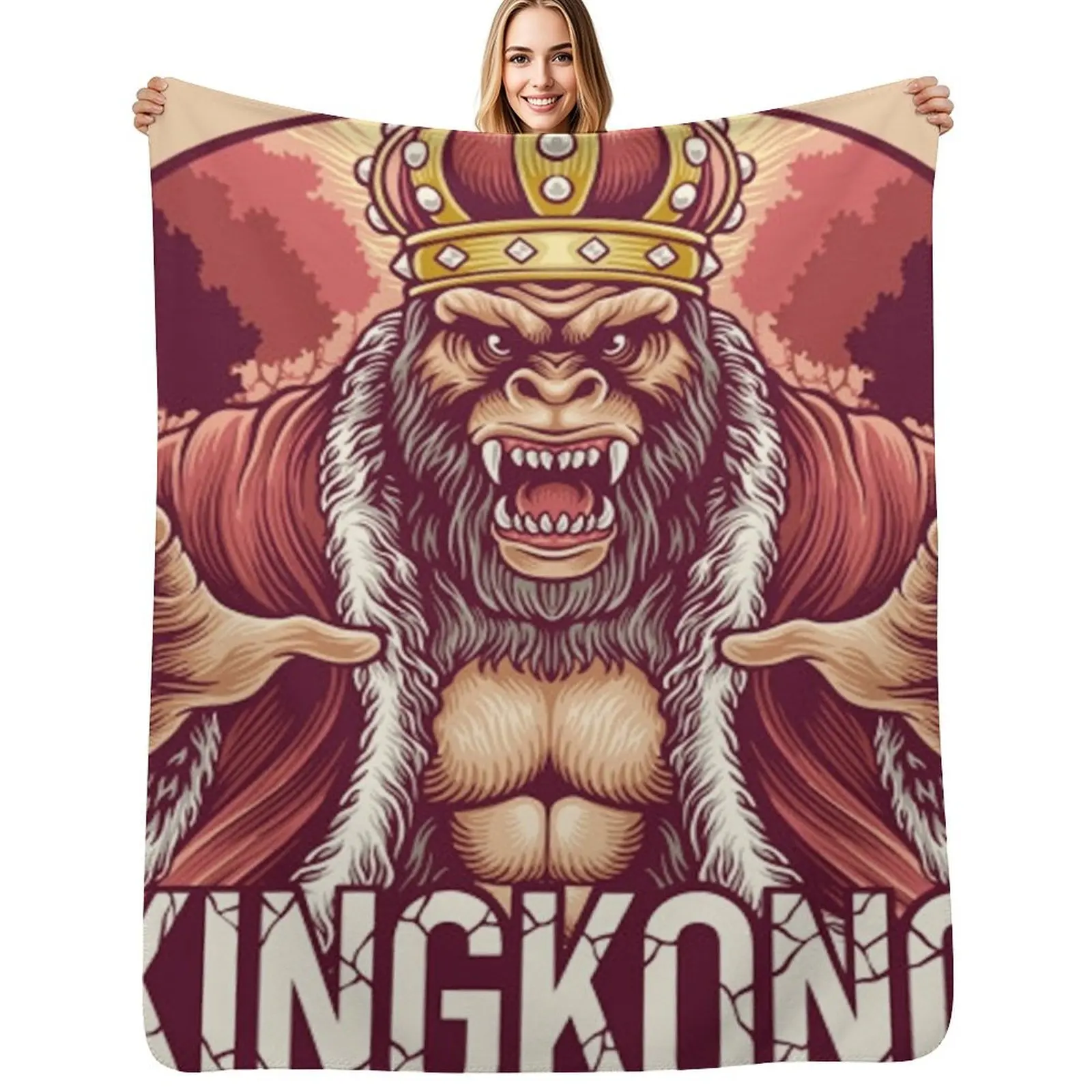 King kong character Throw Blanket valentine gift ideas Travel blankets and throws Camping halloween Thins Blankets