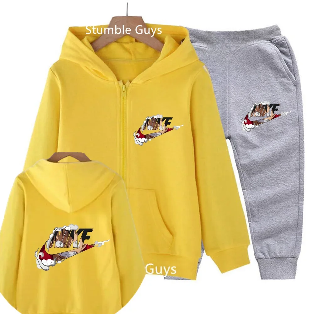 New One Pieces Zipper Hoodie Set Kids Clothing Girl Anime a Sweatshirt Baby Boy Top Teen Sonic Truck Load