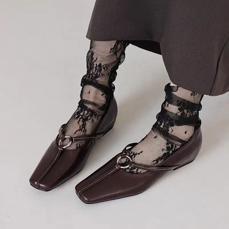 Mary Jane-zapatos de plataforma impermeables para Mujer, calzado informal con punta cuadrada, estilo Retro, a la moda, novedad de 2024