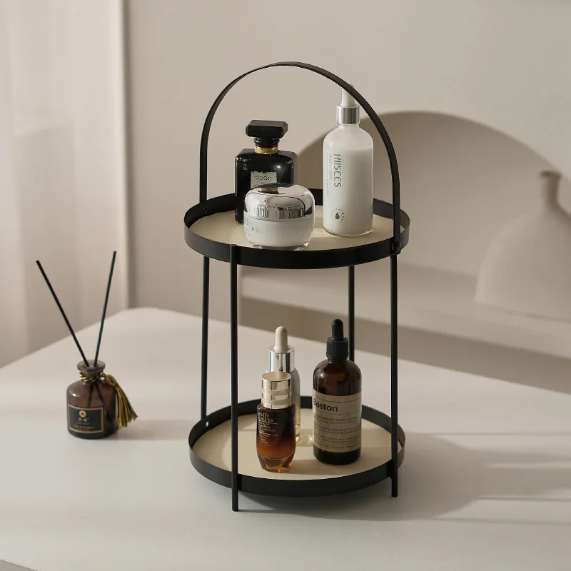 Multifunctional Desktop Storage Rack, Luxury Vanity Organizer for Cups, Perfumes and Cosmetics Display