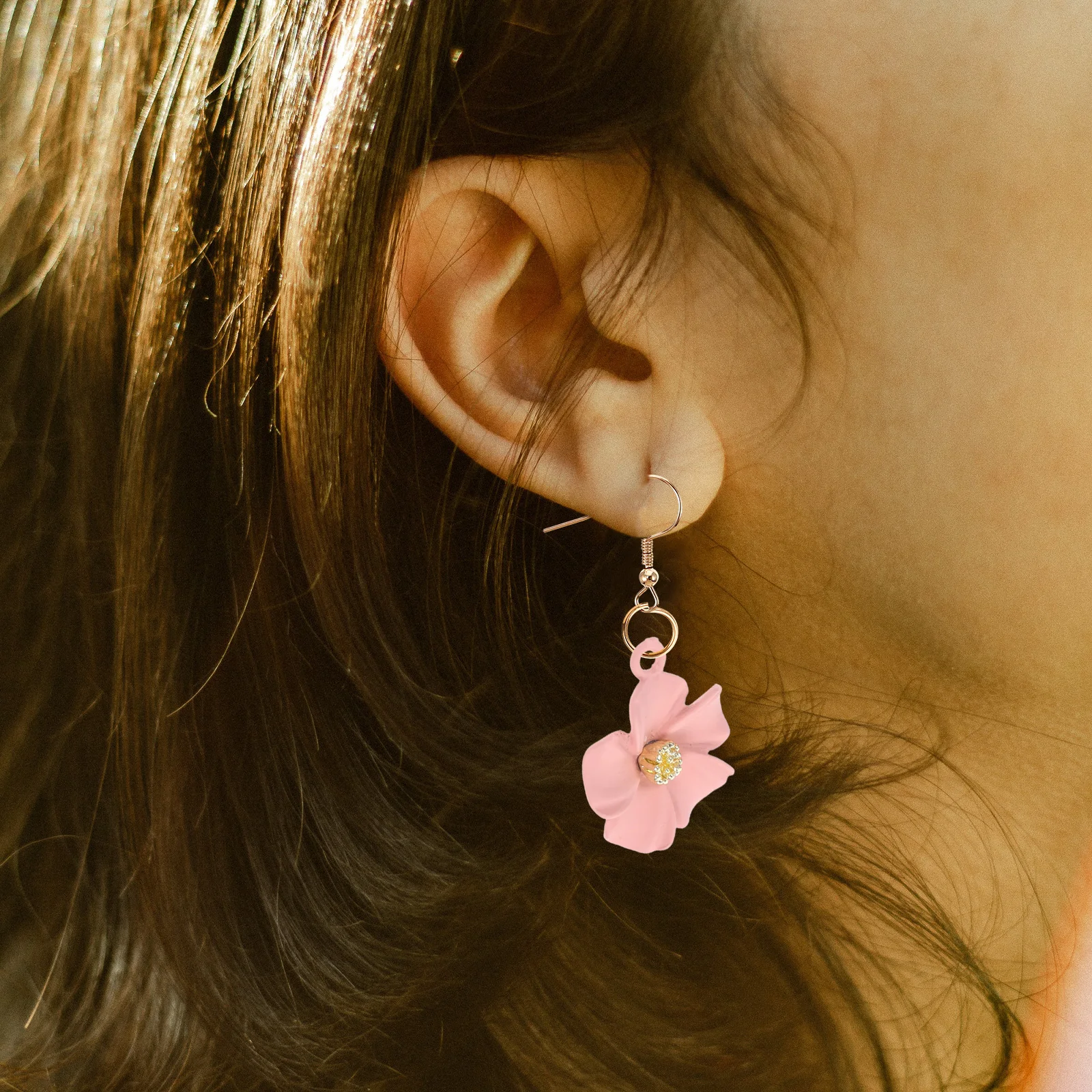 

10pcs Flower Earrings Acrylic Charms Jewelry Making Supplies Bulk Necklace Bracelet Pendant Lightweight Purple for Gifts