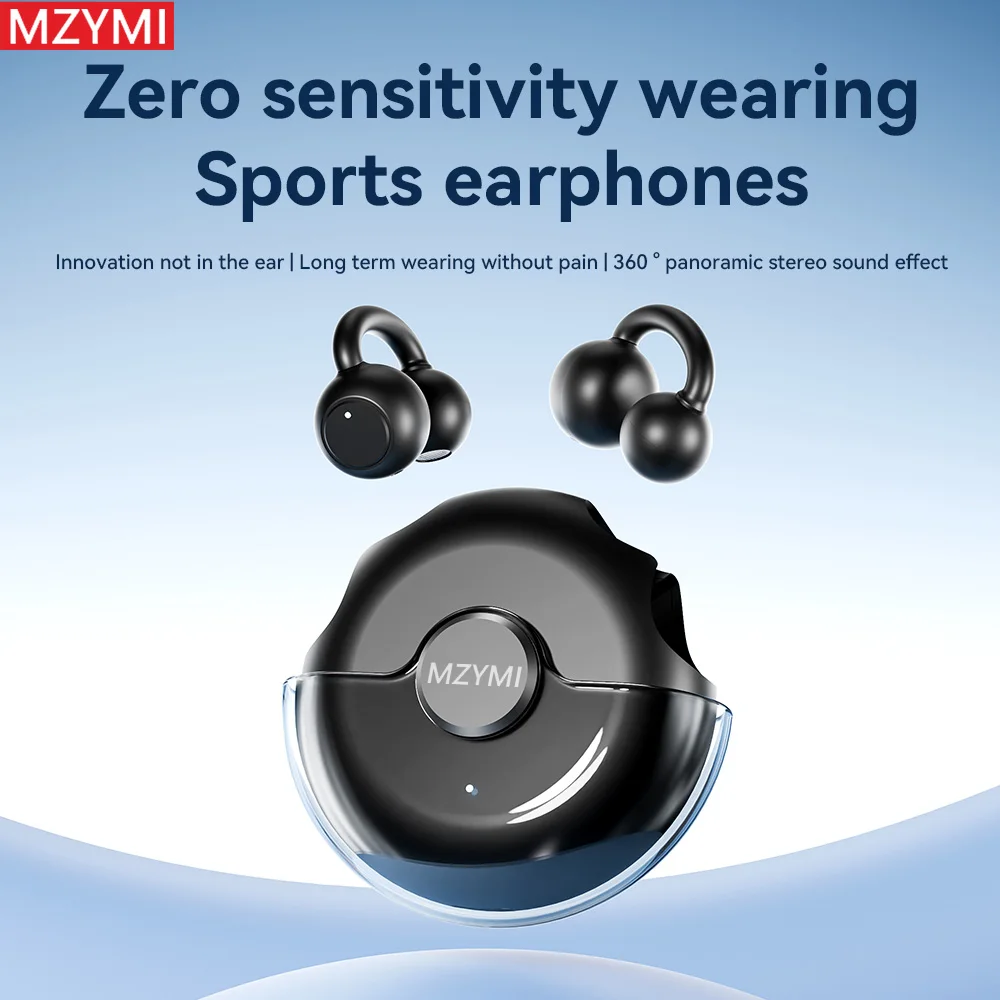 

MZYMI OWS Ear Clip Headphones Wireless Bluetooth Earbuds Bluetooth Version 5.4 360°ACS Panoramic Sound Effect Sports Earphones