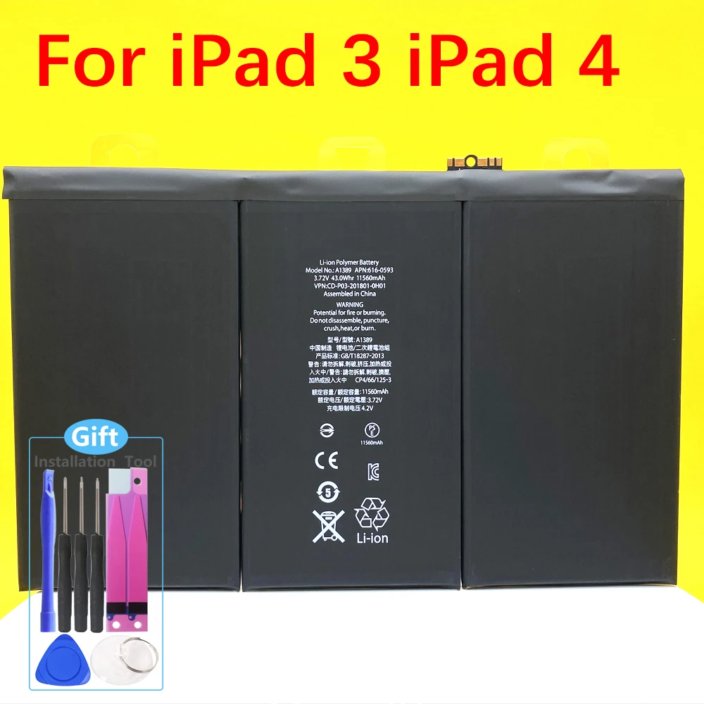 

NEW For iPad 3 4 iPad3 A1458 A1403 A1416 A1430 A1433 A1459 A1460 A1389 Tablet Battery