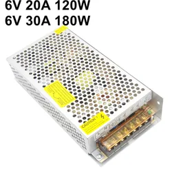 Regulated 6V Switching Power Supply 20A 120W 30A 180W Driver 110V 220V AC to DC  Source Transformer SMPS For Monitoring System