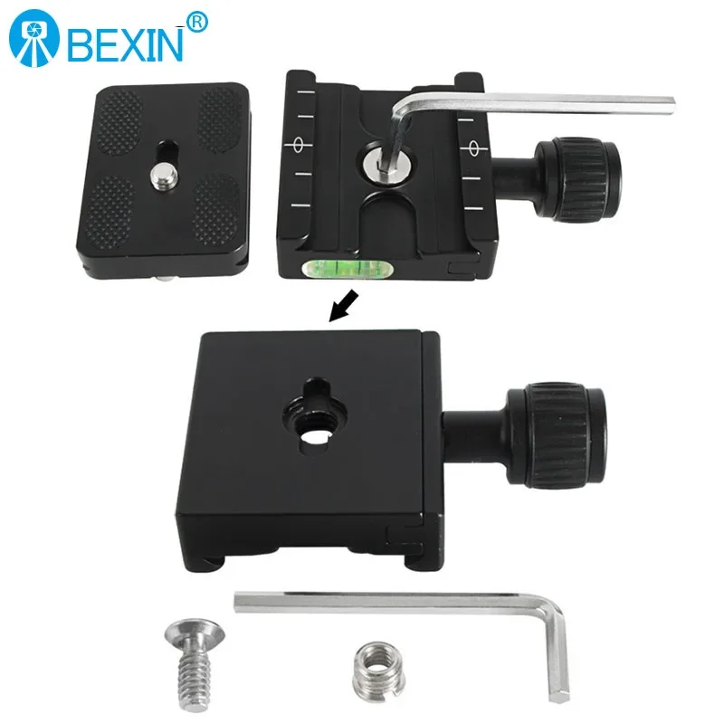 محول لوحة مربع المشبك مع Gradienter للوحة الإفراج السريع ل ترايبود الكرة رئيس Arca السويسري RRS Wimberley Benro QR-50/60