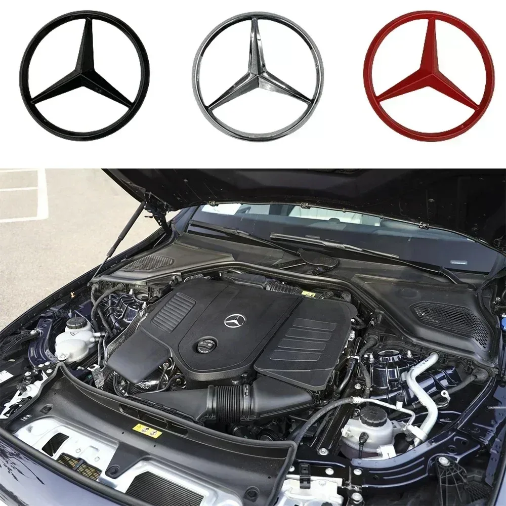 70mm 3D Metal Car Styling Engine Badge Decoration Hood Emblem Sticker for Mercedes Benz E C G M R S Class W176 W204 W212 GLC CLA