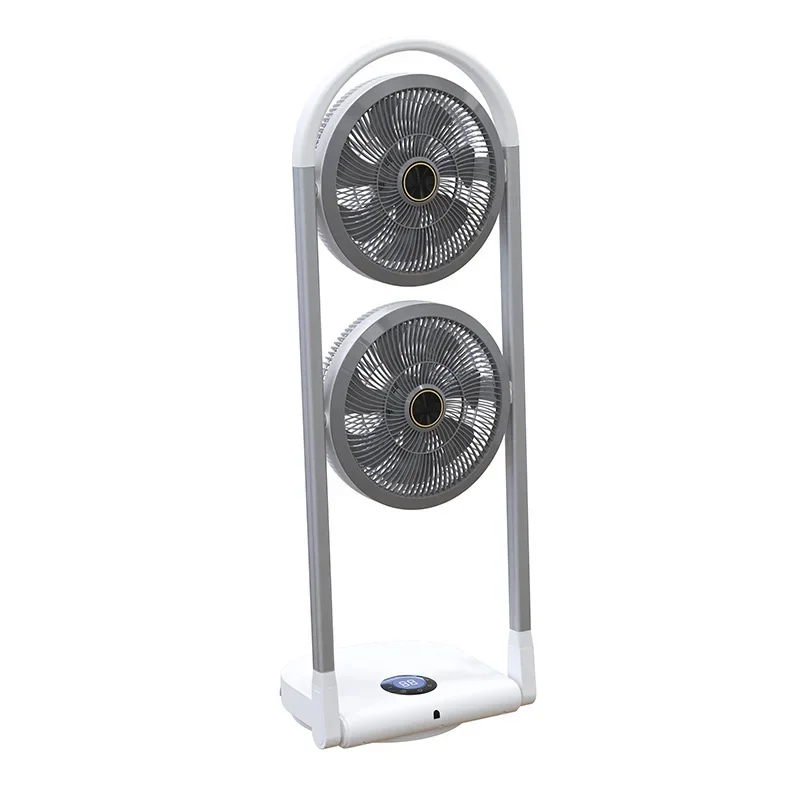 For Dual-Head Home Air Circulation Fan Upright Quiet Cooling Fan Foldable 180° Up/Down Adjustment Automatic Oscillation