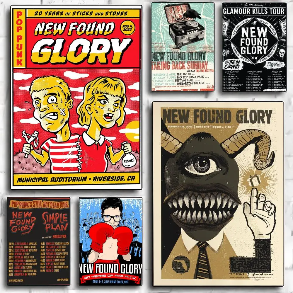 band N-New Found Glory-Y Poster Minimalist Wall Sticker for Cafe Office Bar Home Decor and Gift