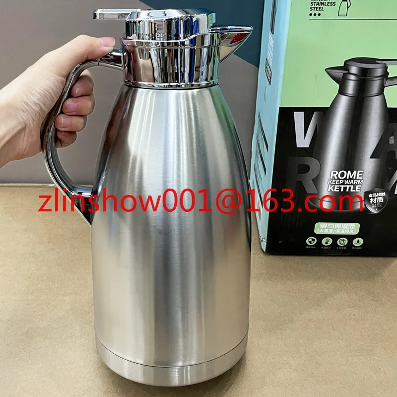 Frasco de vacío de acero inoxidable de 2,3 litros de diseño clásico, termo de café aislado para taza de oficina, termo de agua