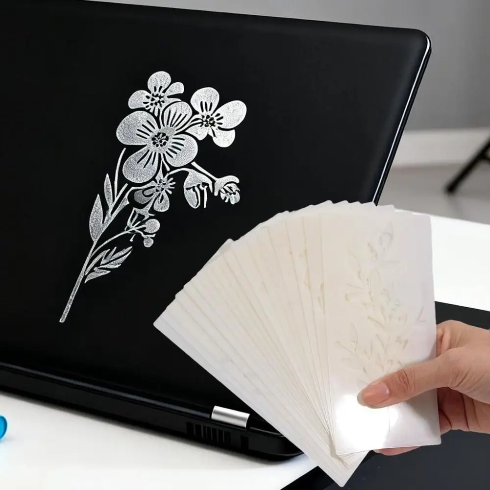 24Pcs/Set Reusable Floral Painting Template Washable PET Wildflower Stencil Spray-painted Perforated Template