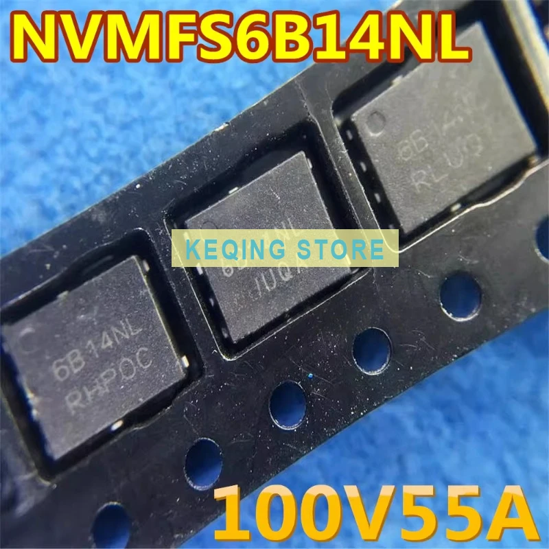 10PCS Used+Not NEW+Send after Measure NVMFS6B14NLT1G DFN-5 6B14NL original imported N-channel 100V 55A MOS transistor