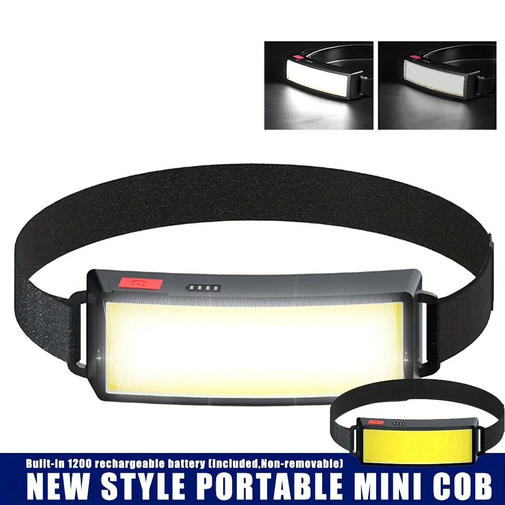 COB Headlights USB Rechargeable Climbing LED Floodlights Lantern Headlamp 3 Modes Built Lithium Battery For Fishing Hiking Lamp