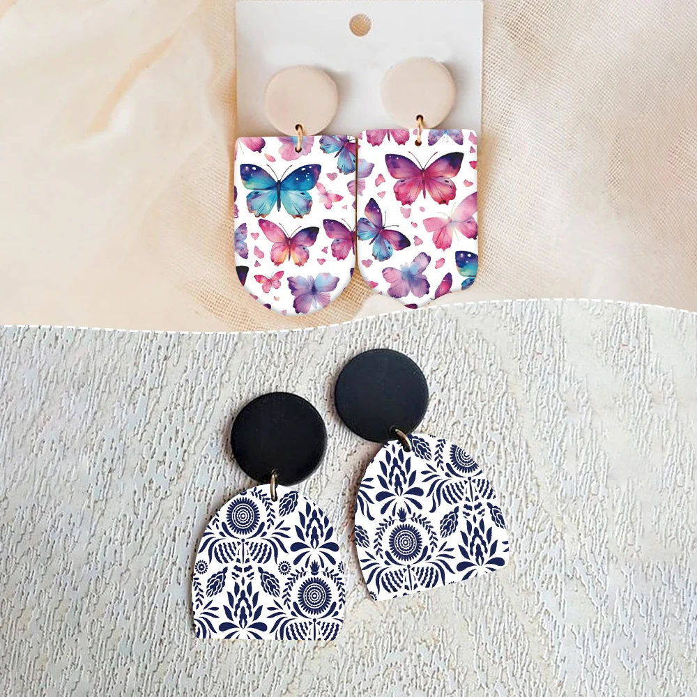 Polymer Clay Watercolor Transfer Paper Engraving Printing Model Decorative Paper DIY Earring Ceramic Craft Pottery Making Tools