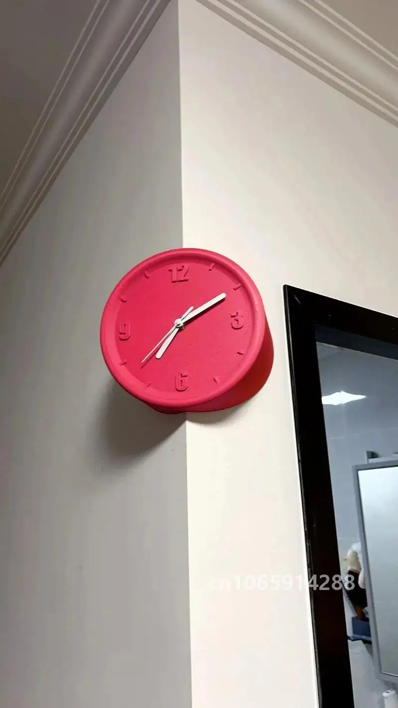 8 Inch Corner Wall Clocks Minimalist Wall Art Clock Bedroom Mechanism Silent Watches Living Room Luxury Desktop Watch Home Decor