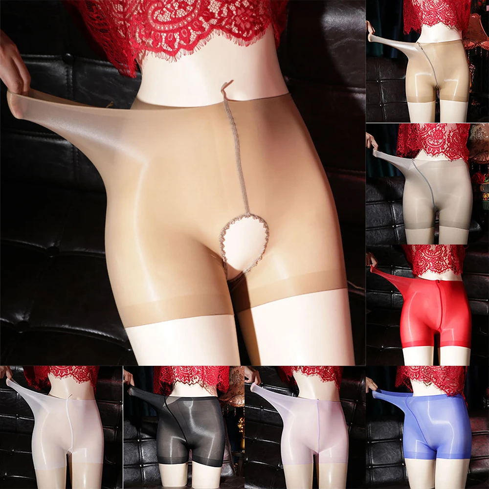 

Lingerie Men Mesh Oil Shiny See-Through Underwear Glossy Ultra-thin Transparent Shorts Boxer Briefs Underpant Boxershorts