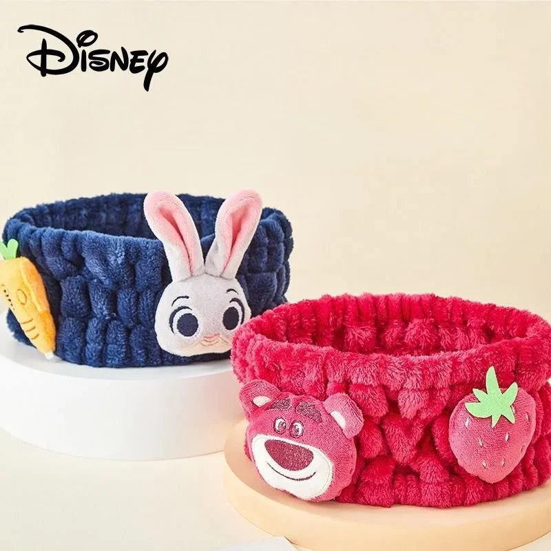 Disney Plush Headband Cartoon Stitch Lotso Winnie Cartoon Cute Soft Face Wash Headband Girls Mask Makeup Wash Headband Gift