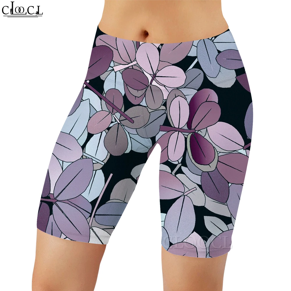 CLOOCL Lässige Damen-Leggings, rosa Blumenmuster, 3D-gedruckte Shorts für Damen, Push-up, Fitnessstudio, Workout, Laufen im Freien, Jogginghose