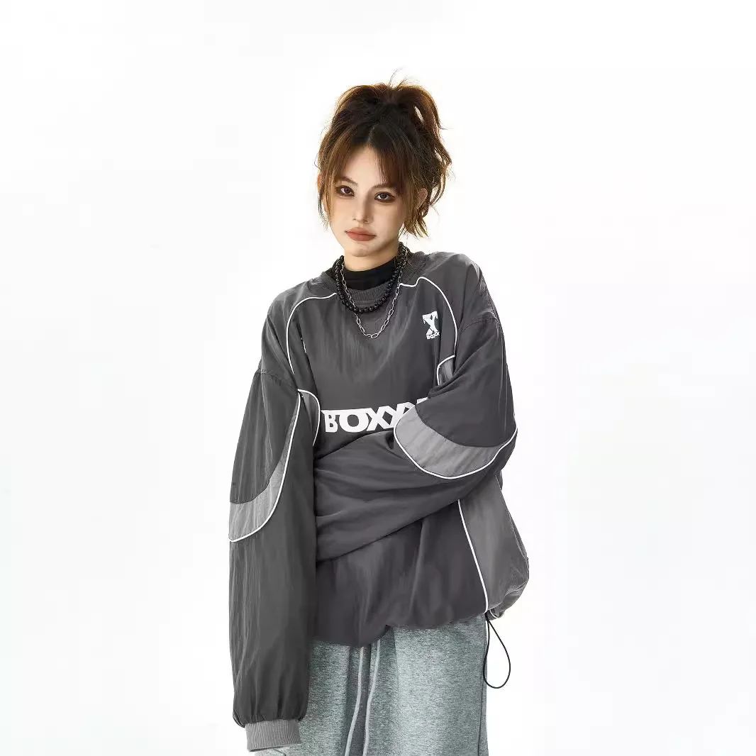 Sweatshirt Couple Style Waterproof Windbreaker Hoodie Unisex Loose Outdoor Sun Protective Casual Long Sleeve Top