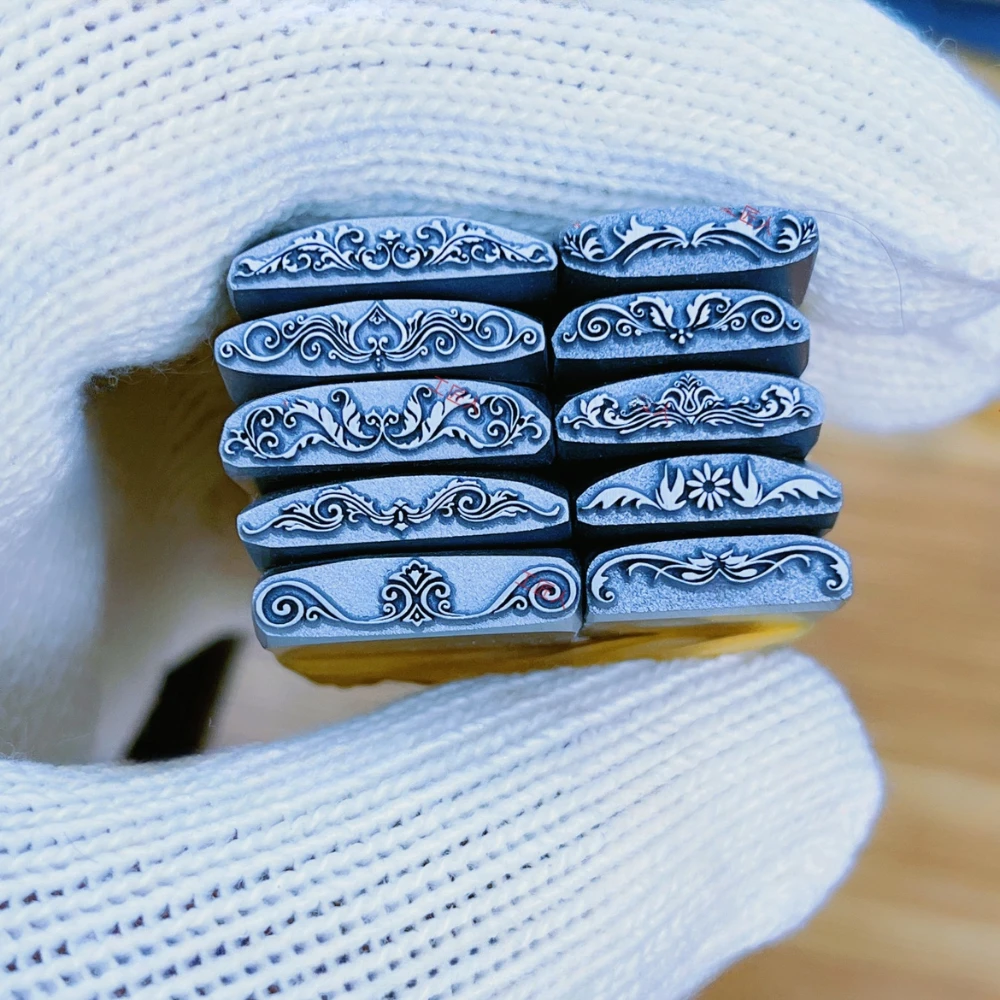 Long Flower Design Metal Embossing Stamp Jewelry Marking Punch Steel Stamps Ring Bracelet DIY Carving Puncher Custom Logo Craft