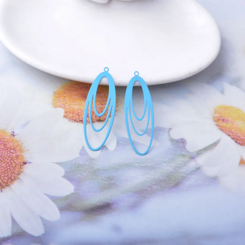 30 Stück AC14607 13*38mm Ovale Anhänger Dünne Anhänger DIY Schmuck Ohrring Zubehör – Detail 11