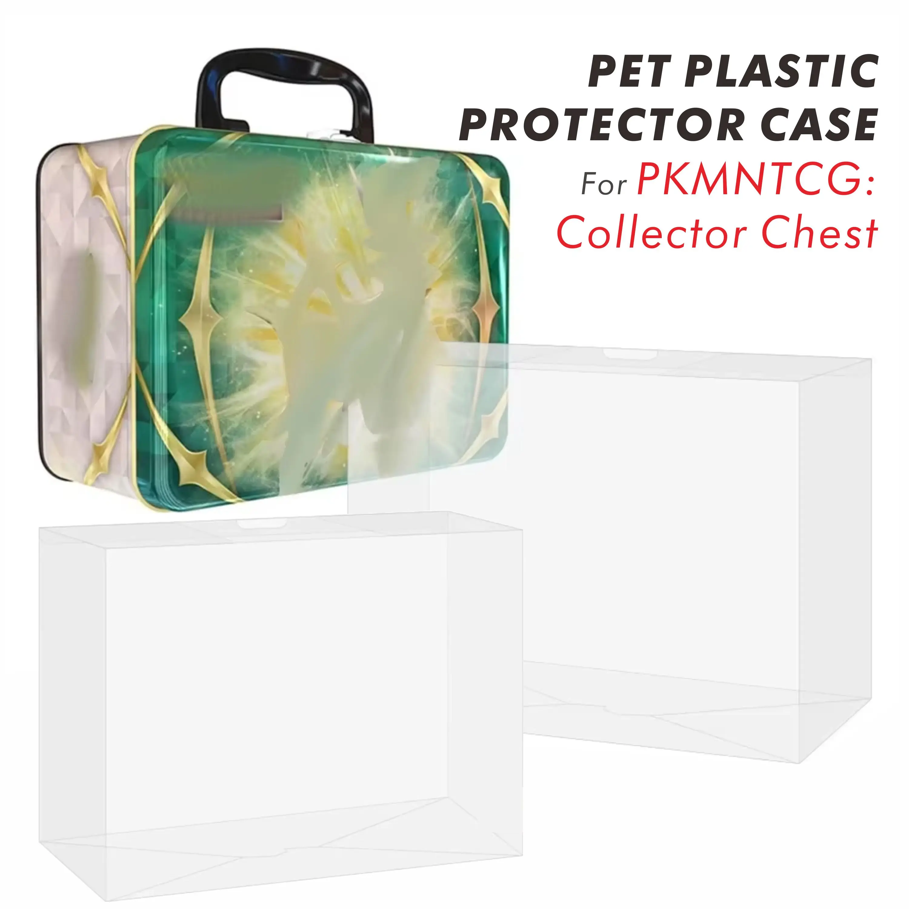 2PCS PET Plastic Protector Case 0.6mm Thick For PKMN TCG Collector Chest