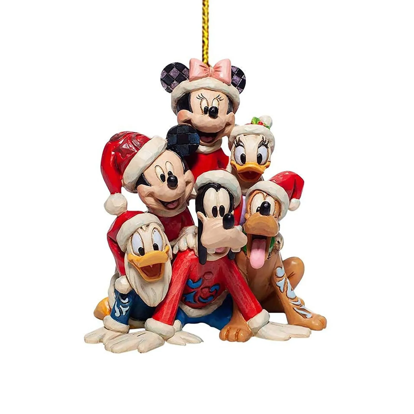 Anime 2024 Disney 2d Flat Action Figure Mickey Minnie Mouse Xmas Tree Decoration Hanging Ornament Home Christmas Party Gift Toy