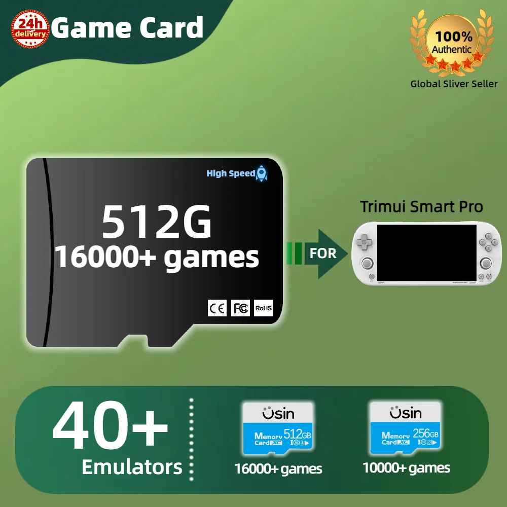 Game TF Card For Trimui Smart Pro Memory Pre-install Retro Games More PS1 portable Handheld High Speed Children's Gift 512G 256G