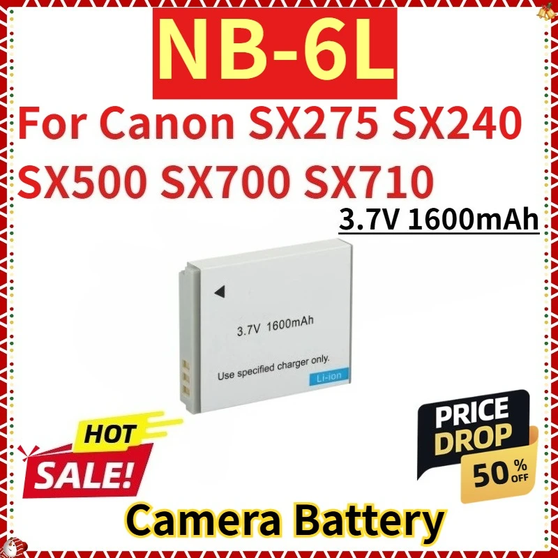 

For Canon SX275 SX240 SX500 SX700 SX710 Brand New Replacement Camera Battery and Charger 3.7V 1600mAh NB-6L