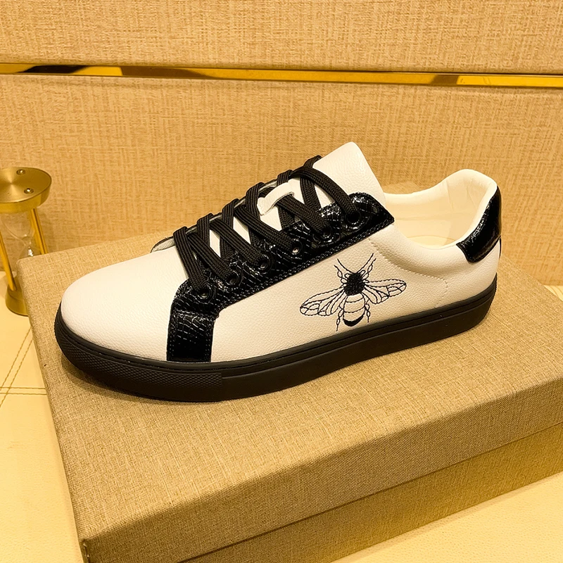 

Genuine Leather Luxury Brand Shoes for Men Classic Embroidered Men Skateboard Shoes Designer Sport Shoes Men Zapatillas De Skate