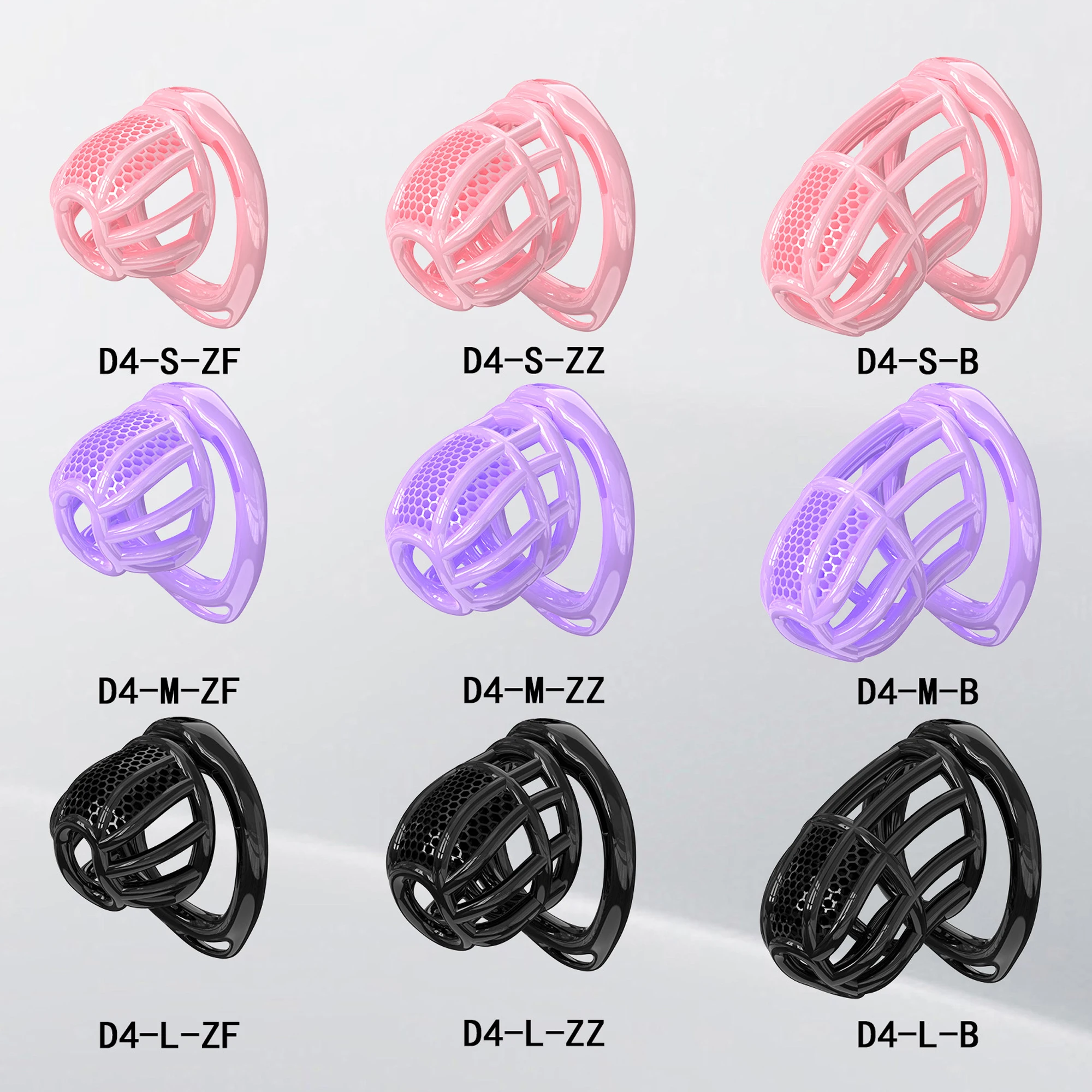 Soft Silicone Chastity Cage Device Anti-Cheating Penis Lock with 4 Size Cock Rings Penis Restraints for Men Discreet Sex Toys view 2