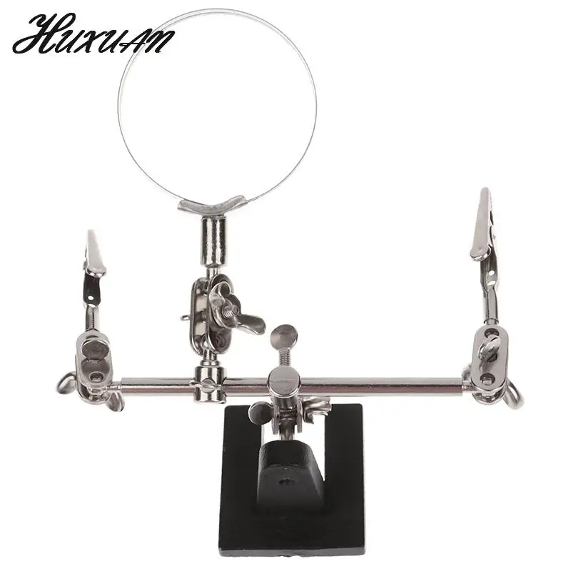 LED Clamp Soldering Iron Stand Helping Clamp Vise Clip Tool Loupe Magnifying Glass Magnifier Crocodile Clip SMD Hands