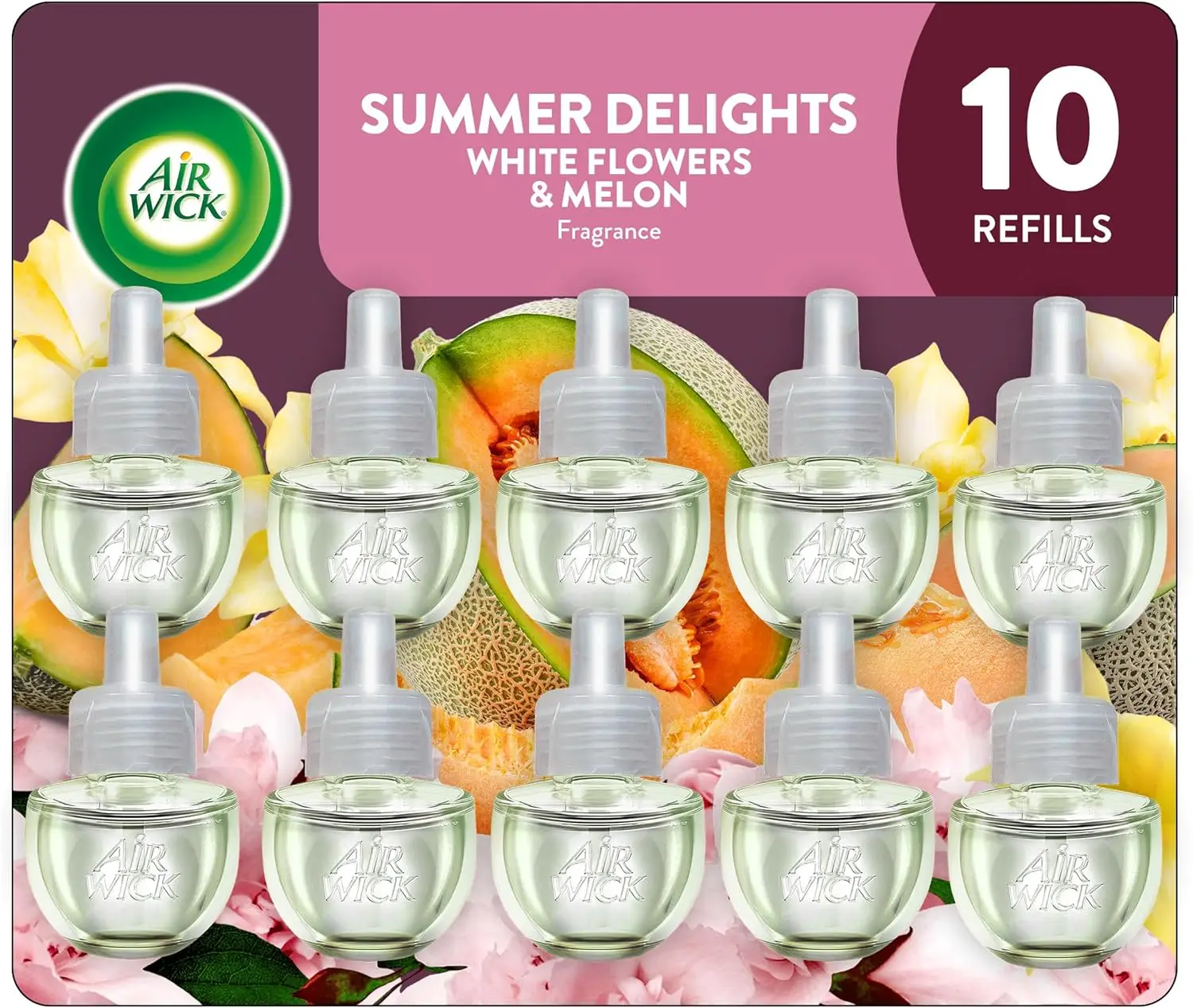 Recarga de Aceite Perfumado Summer Delights, Paquete de 10, Ambientador Ecológico con Aceites Esenciales para Aromatizar el Hogar