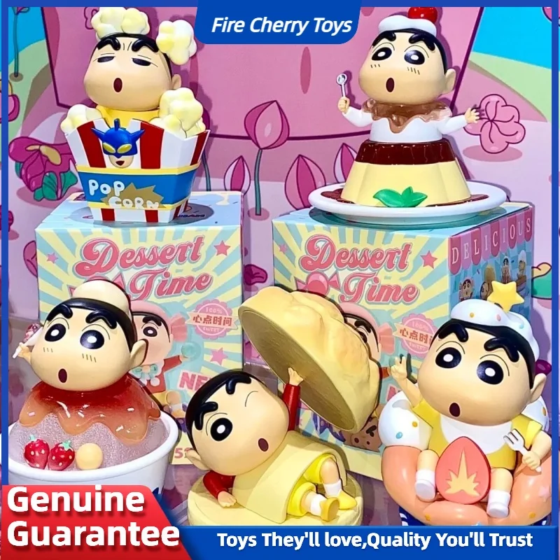 Nuevo Crayon Shin-Chan Dessert Time Series Caja ciega de juguete Linda figura de acción de Anime Caixa Caja sorpresa caja misteriosa muñecas regalo para niñas