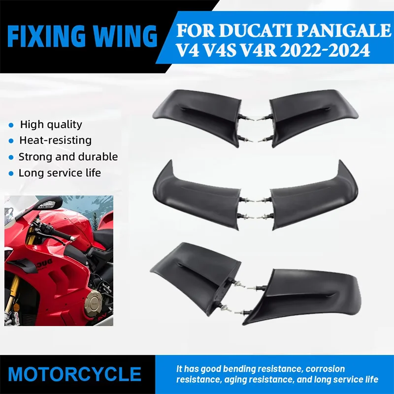 Motorcycle Fairing Aerodynamic Side Winglet Fixed Wing Spoiler For DUCATI PANIGALE V4 V4S V4R 2022-2024 Air Deflector Kit