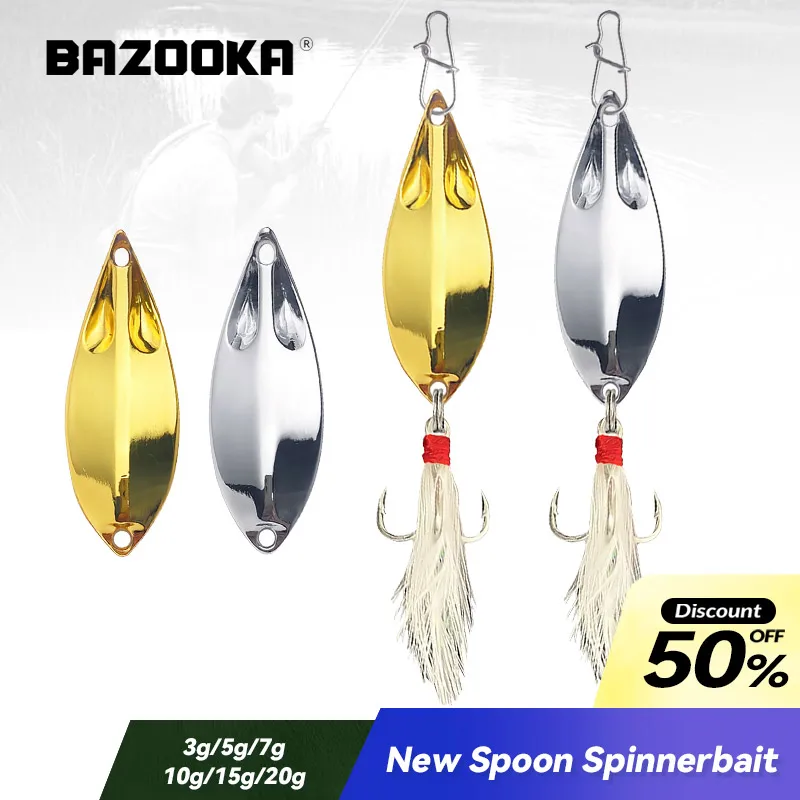 

Bazooka Spoon Set Jig Metal Fishing Lure VIB Spinner Trout Baits Hard Copper Golden Spinnerbait Artificial Kit Tackle Winter